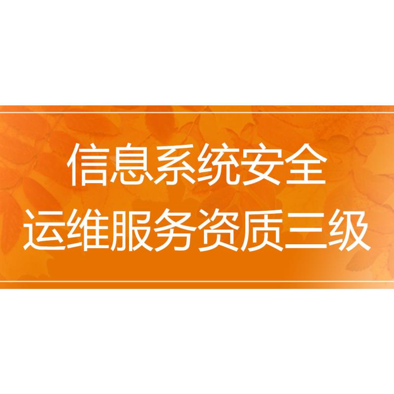 信息系统安全运维服务资质三级