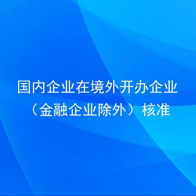 国内企业在境外开办企业（金融企业除外）核准
