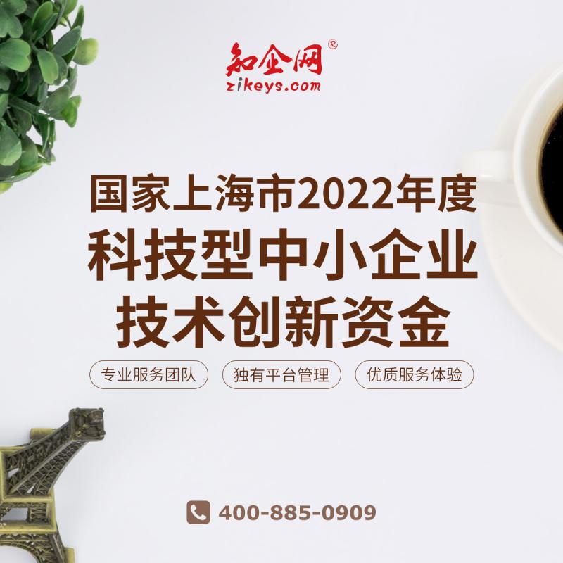 国家上海市2022年度科技型中小企业技术创新资金