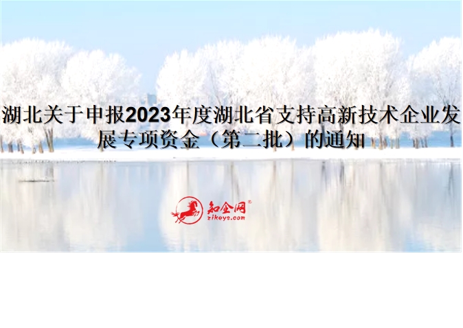 湖北关于申报2023年度湖北省支持高新技术企业发展专项资金（第二批）的通知
