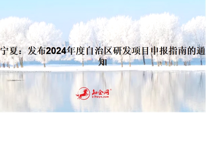 宁夏：发布2024年度自治区研发项目申报指南的通知