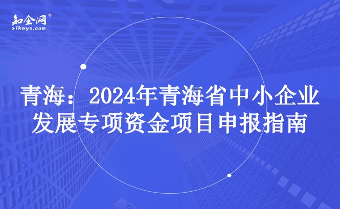 青海：2024年青海省中小企业发展专项资金项目申报指南