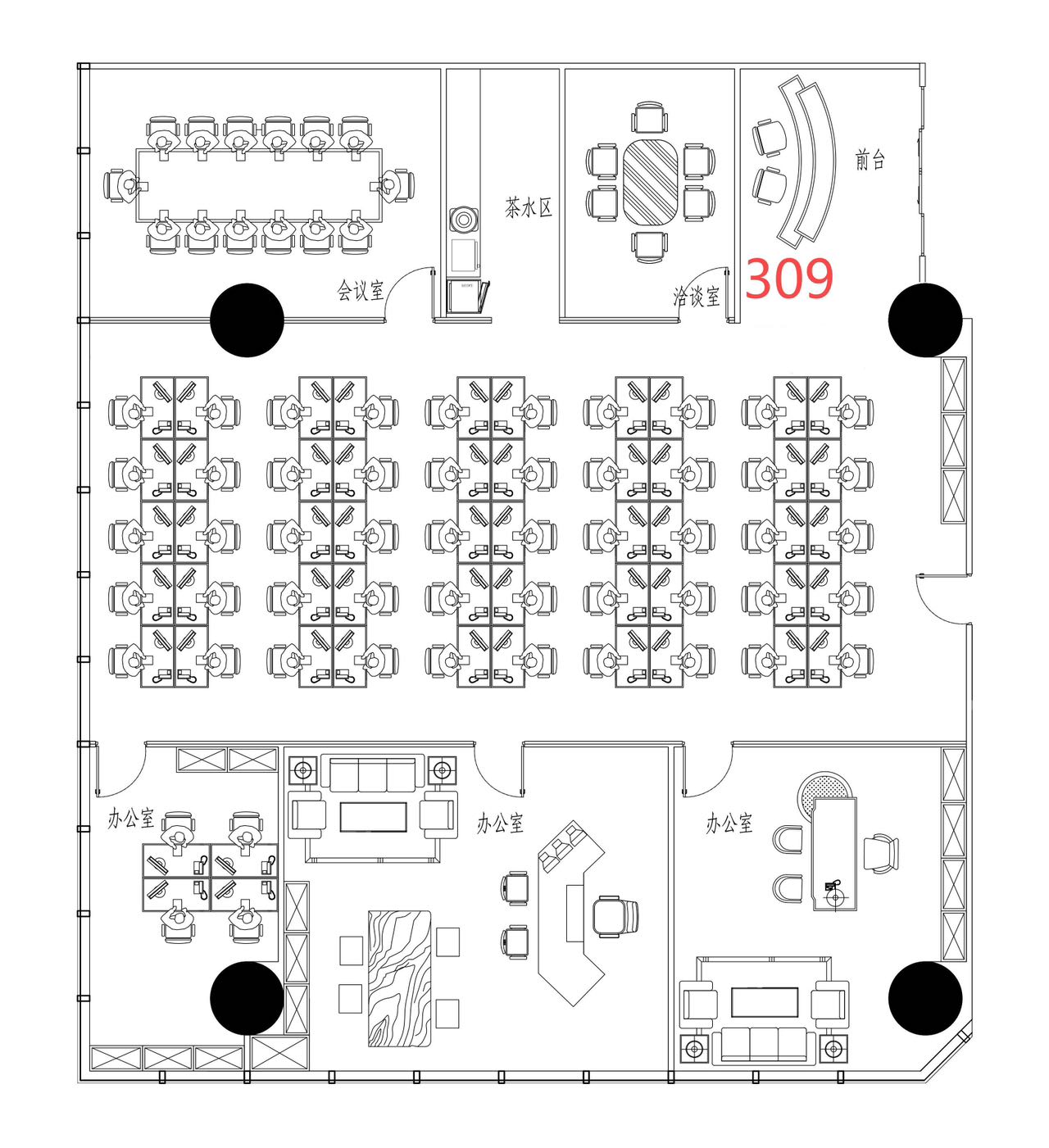 云璟办公空间侨福芳草地，309